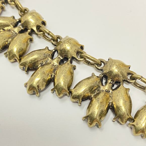 Vtg Necklace Joan Rivers Crystal Bees Red Gold Tone Classic Collection Statement - Picture 6 of 7